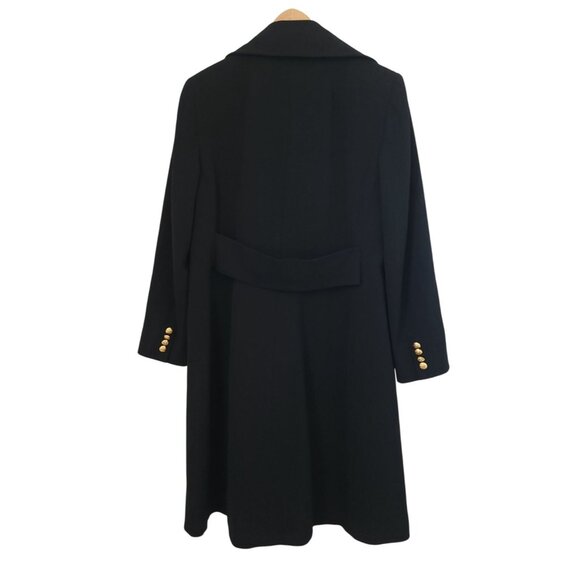 Ralph Lauren Petite Black Wool Blend Double Breasted Pea Coat Gold Buttons P/L - Picture 2 of 8